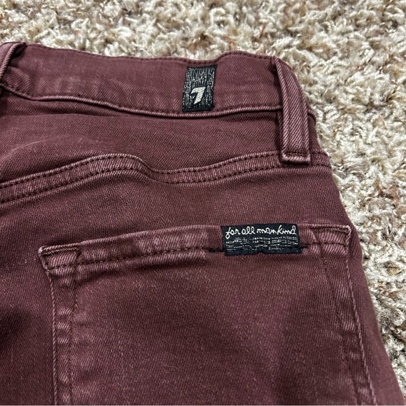 7 For All Mankind Women’s Paxton Skinny Jeans Burgundy Size 28 - Picture 6 of 6